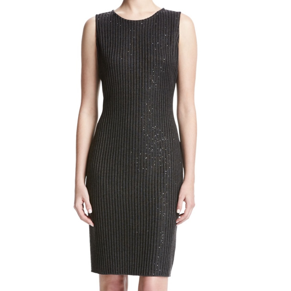 NWT St. John Couture Rib Sequinned Cocktail Dress
